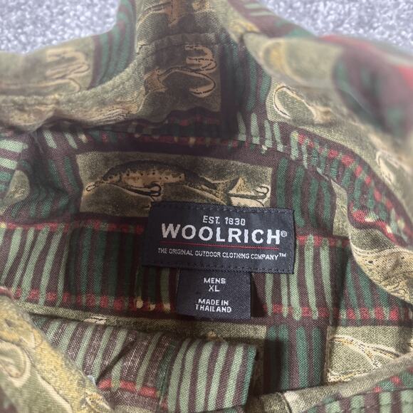 Woolrich Button Down Shirt Mens Extra Large Fishing Bait Cotton Long Sleeve - Picture 3 of 12